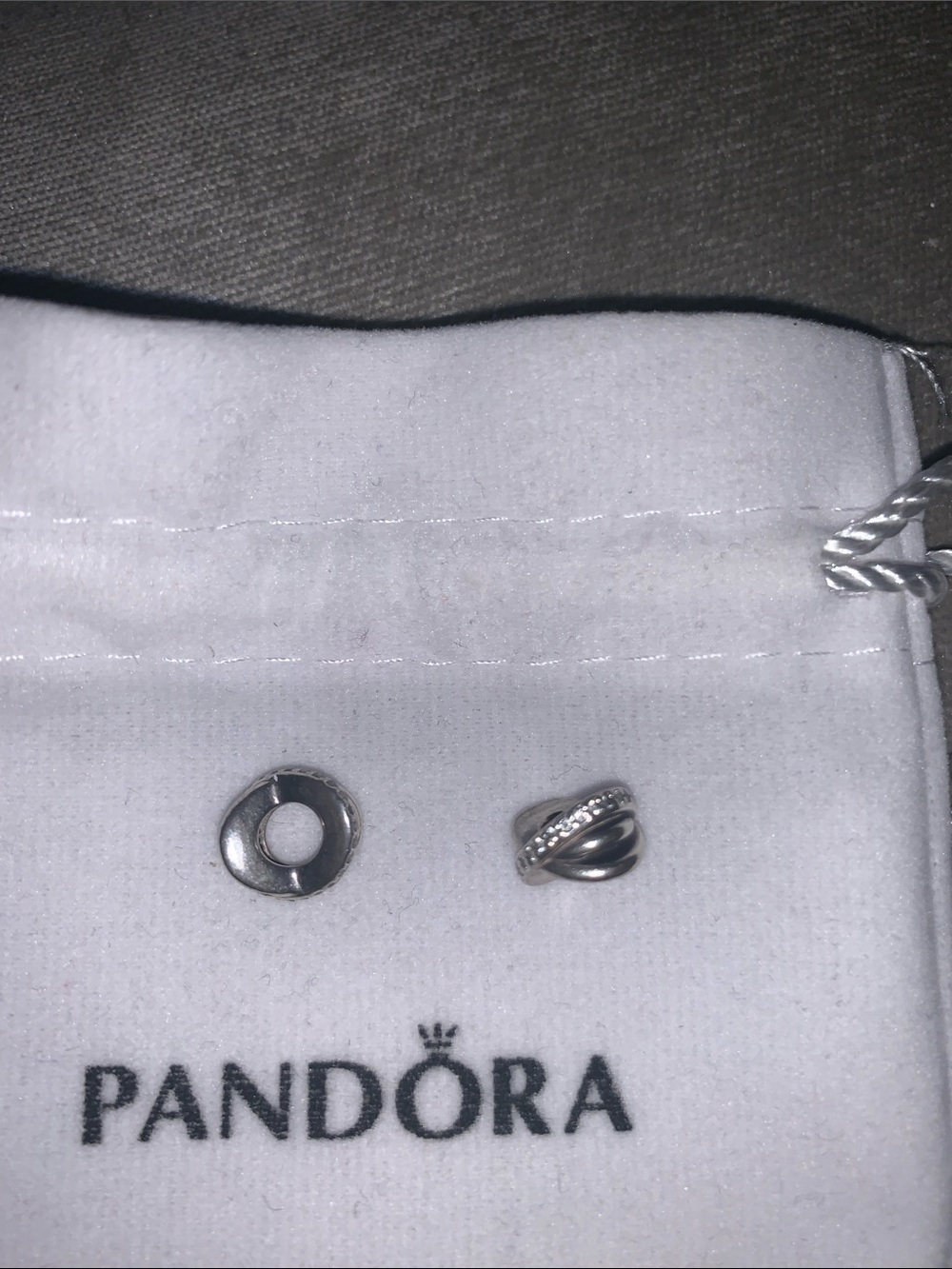 Pandora Silver Interchangeable Twisted Spacer and Round Spacer Charms